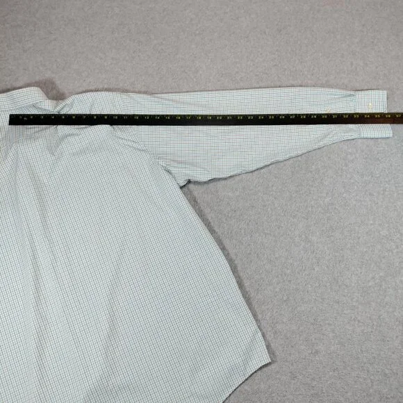 Peter Millar Summer Comfort Shirt Mens XXL Blue Green Plaid Button Down - Picture 9 of 9